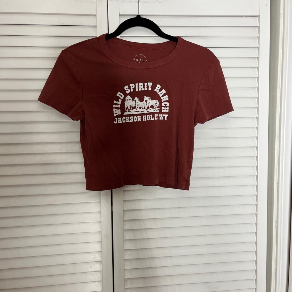 PacSun Red Wild Spirit Ranch Crop Top